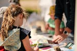 Children doing nature art