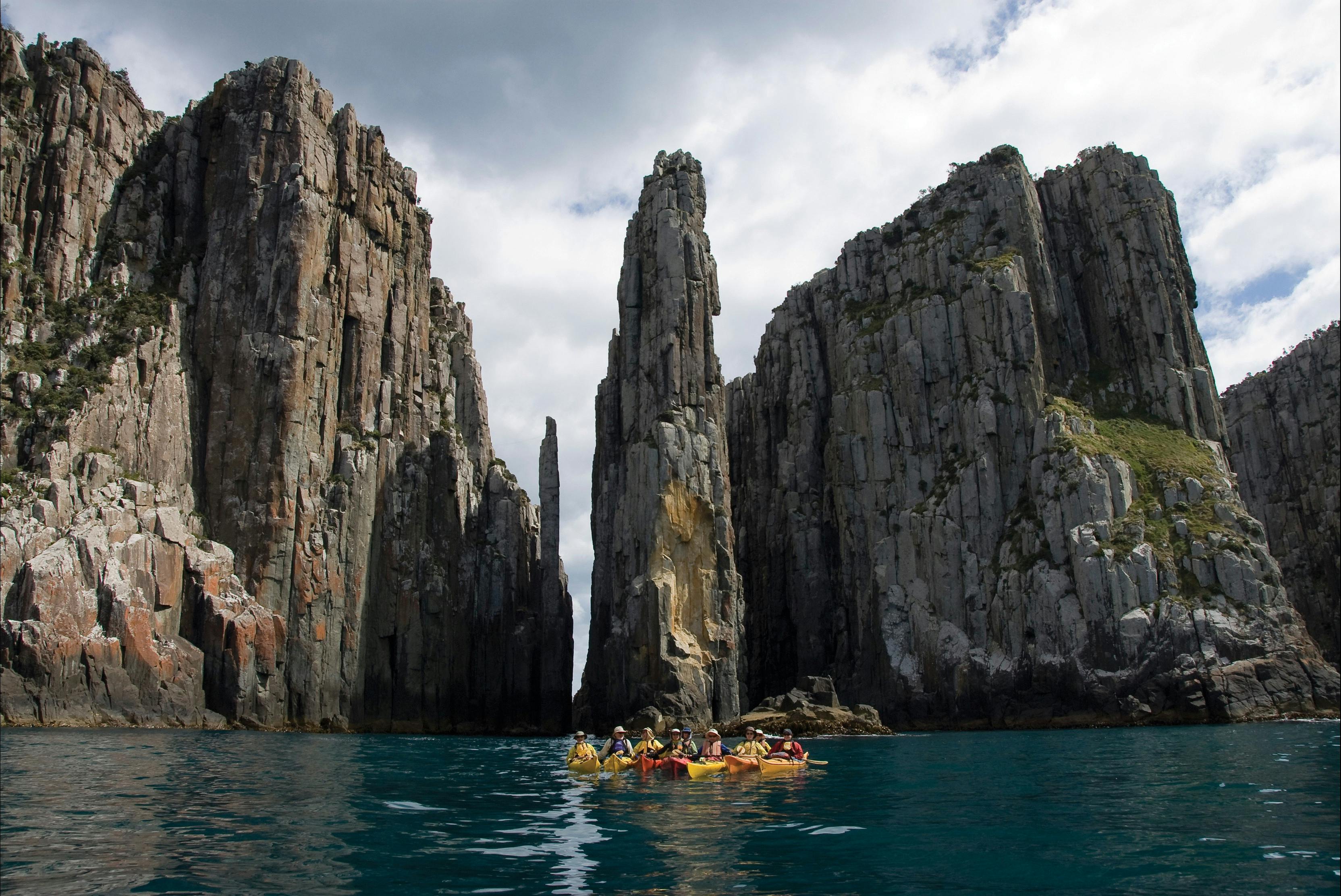 Kayakers near Cape Hauy on the Tasman Peninsula