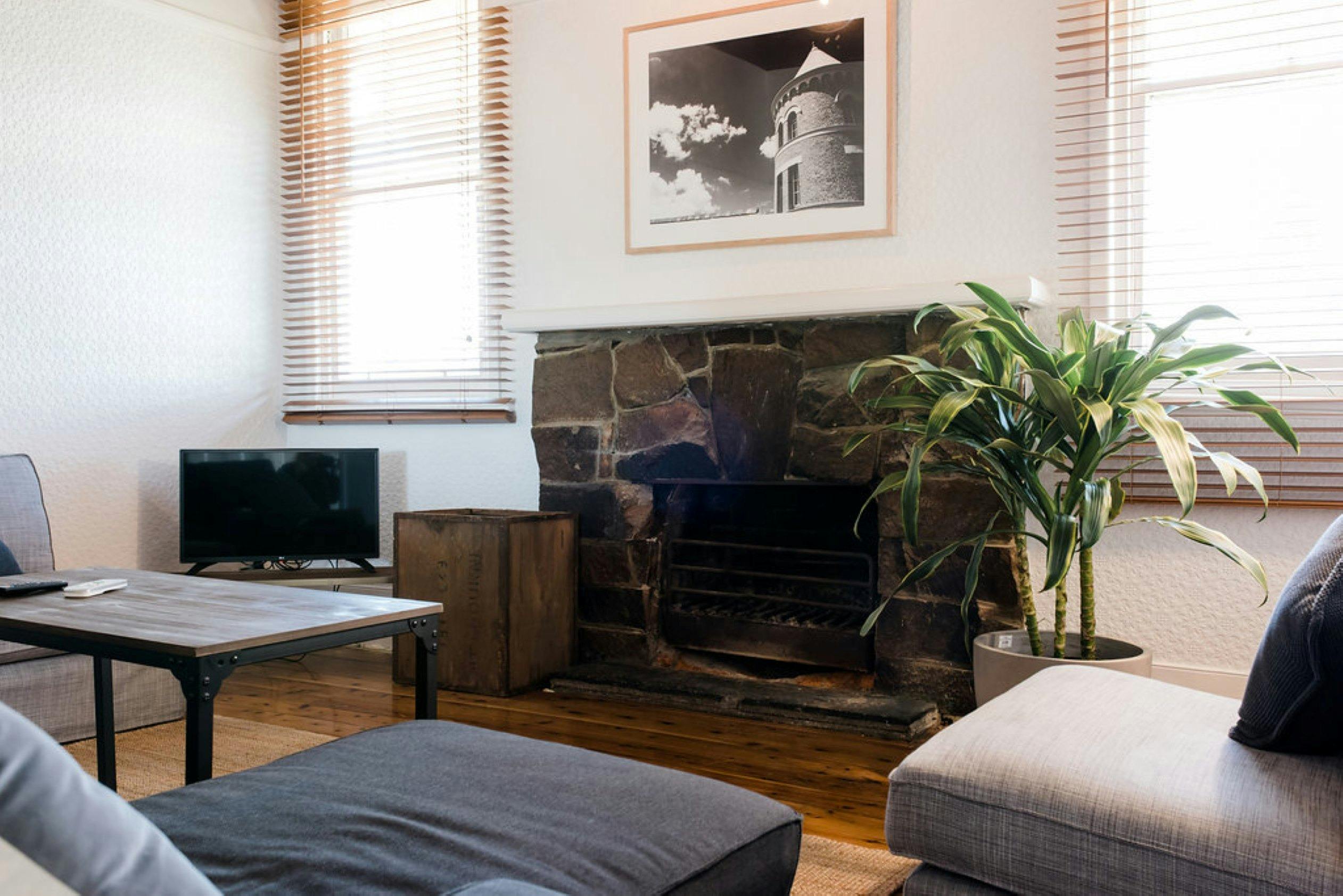 Warming fireplace in The Gatehouse