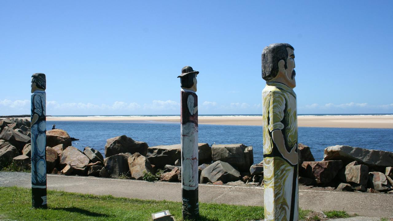 Timber statues at Harrington