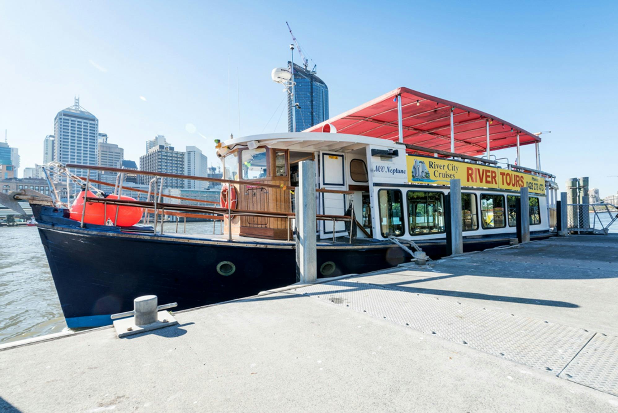 River cruises with the MV neptune departing southbank at the cultural centre pontoon at southbank