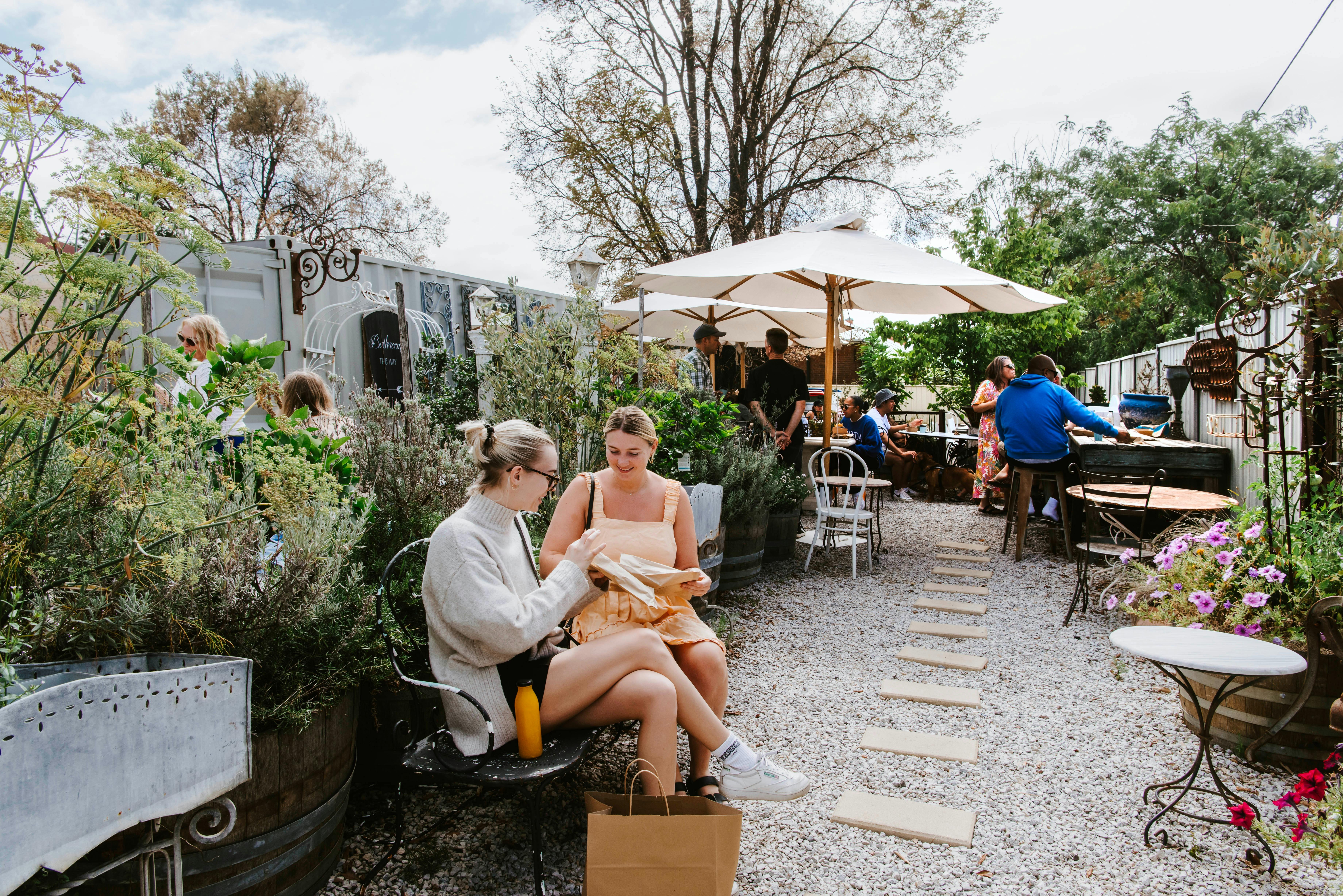 Courtyard seating at Althea by Zin
