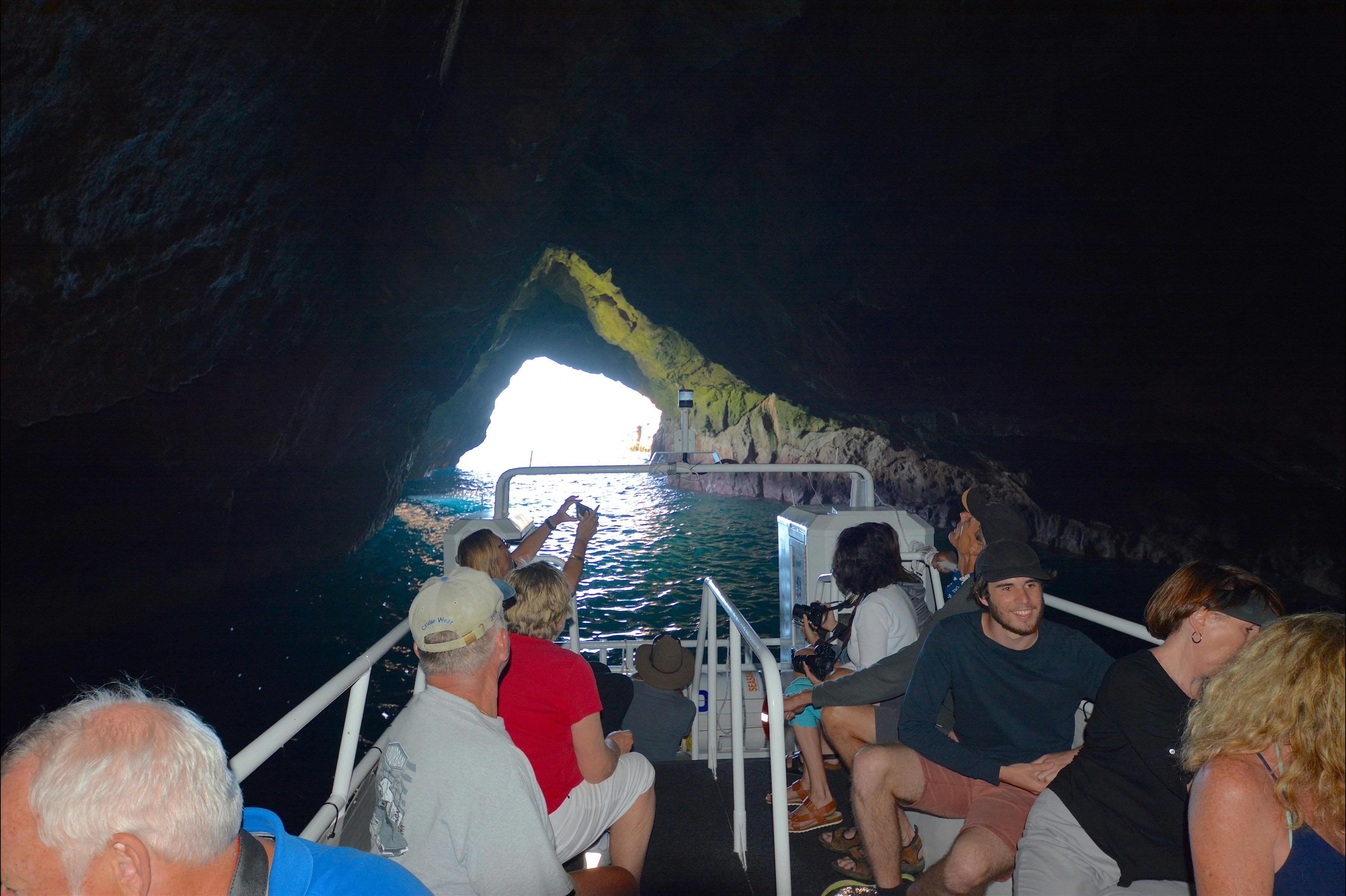 Deep inside giant sea caves