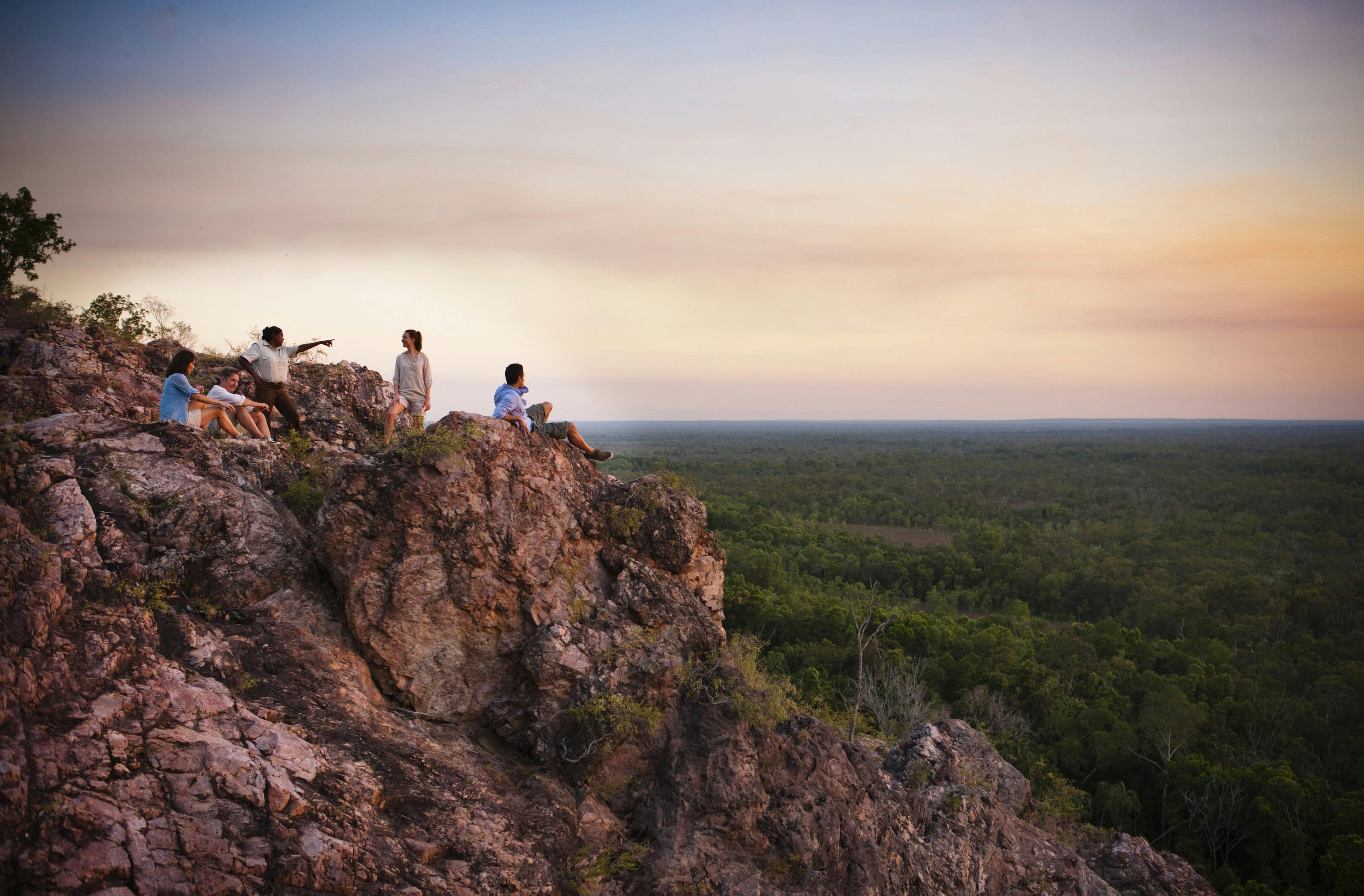 Tess Atie with guests on the Tabletop Plateau in Litchfield National Park