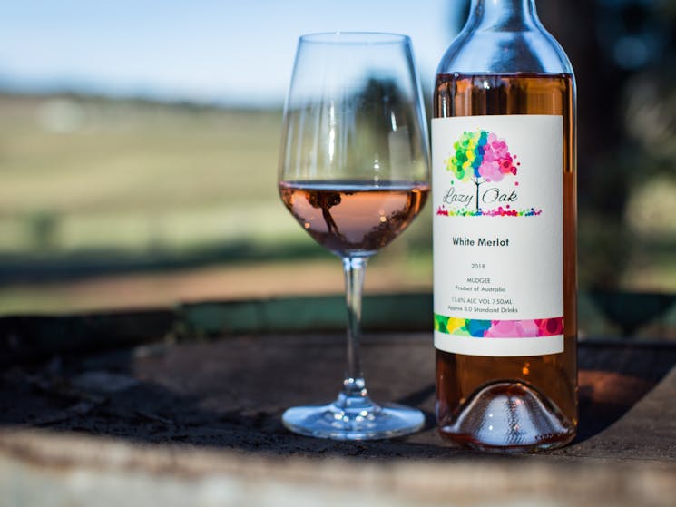 Lazy Oak White Merlot, a rose with a difference.