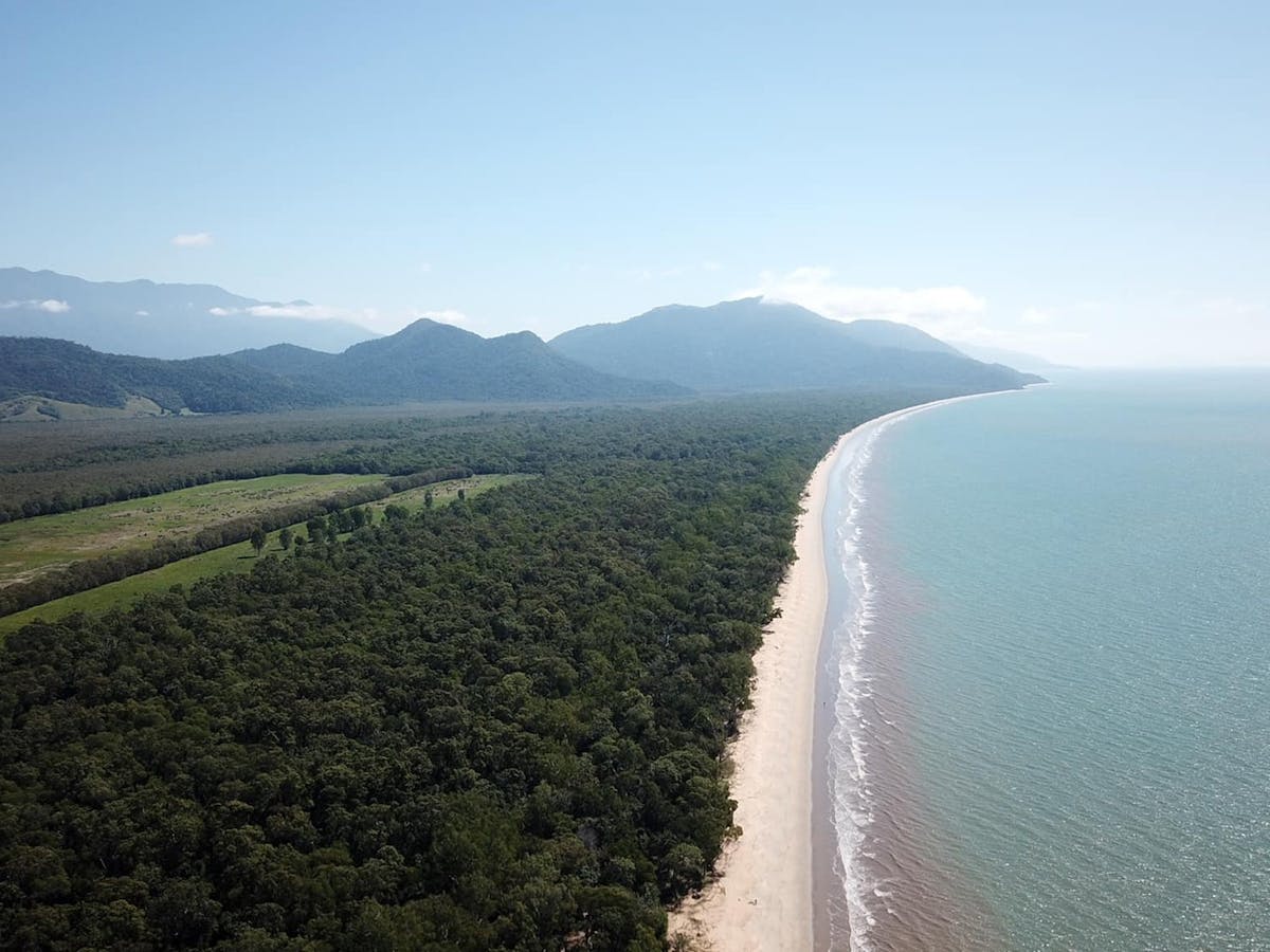 Drone image of Bramston Beach