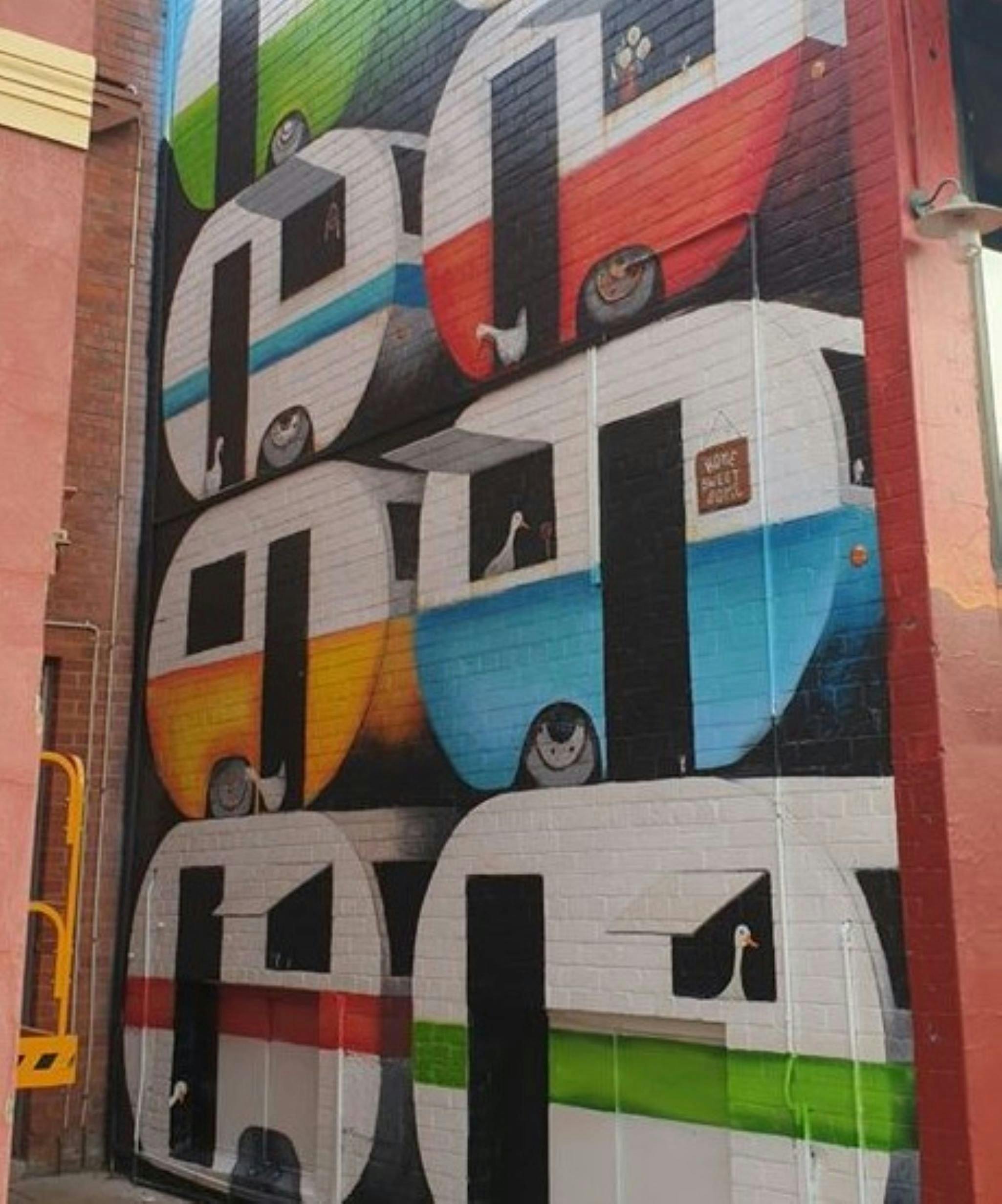 COVID19 Street Art - "Stay the Duck at Home" mural