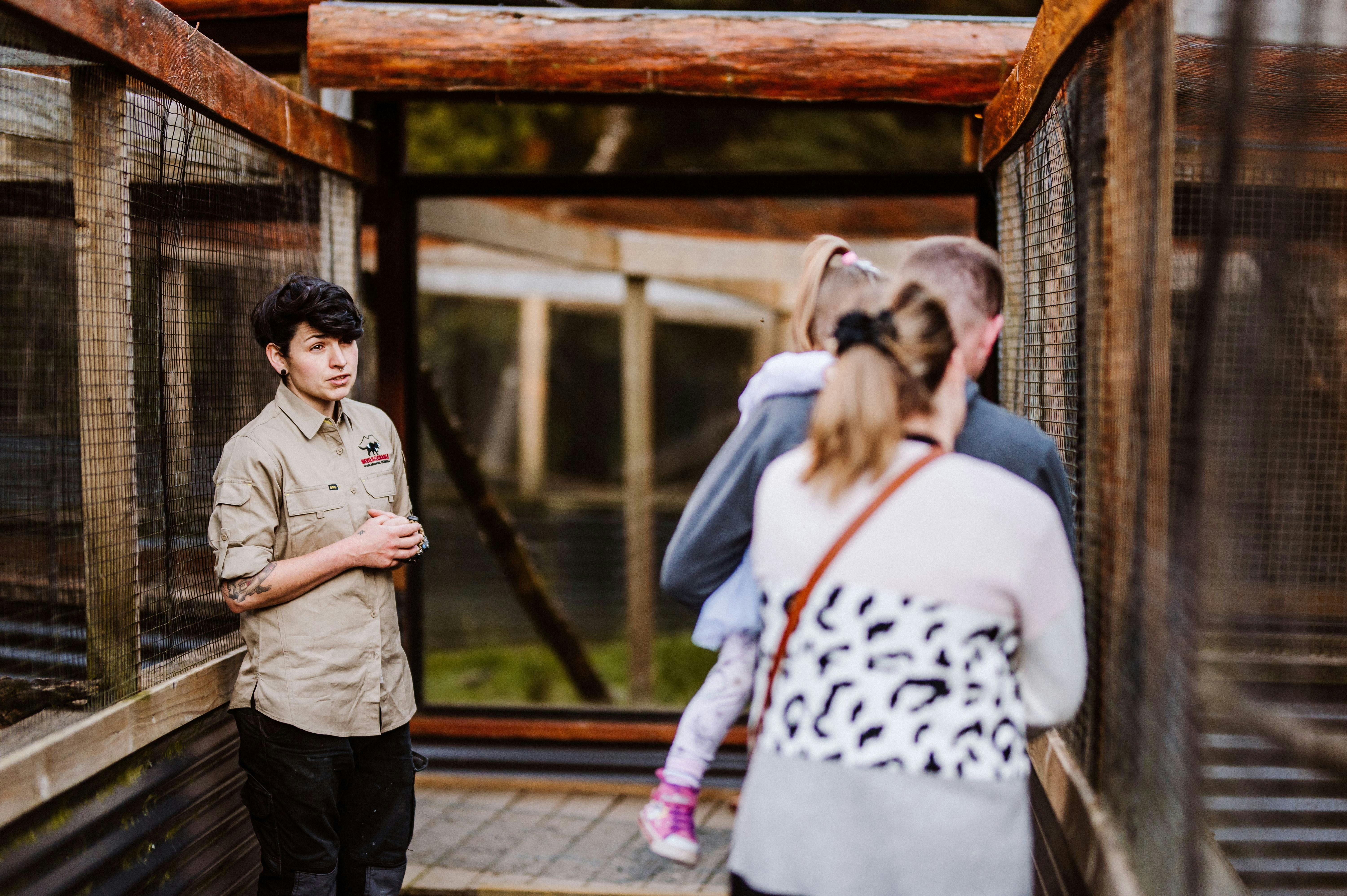 Animal keeper delivering a talk to guests