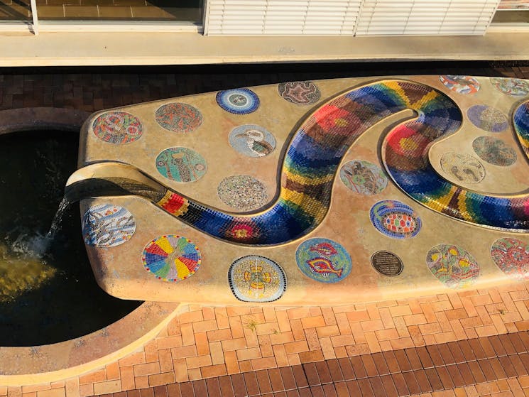 Bird-eye view of the Rainbow Serpent Fountain