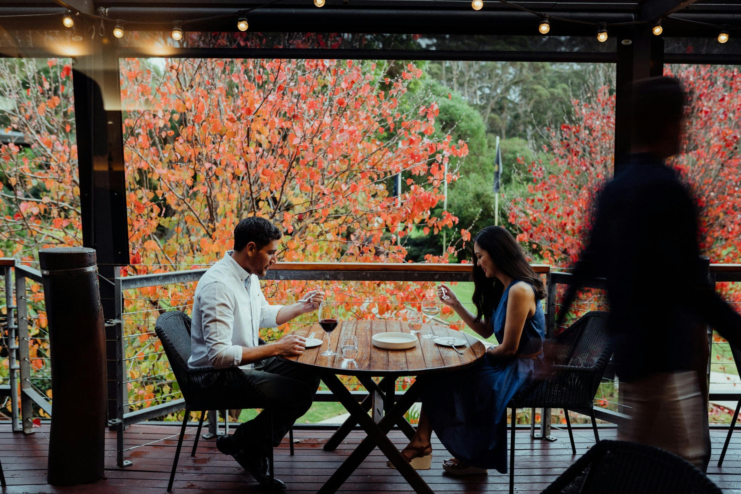 Couple dining at Leeuwin Estate Restaurant