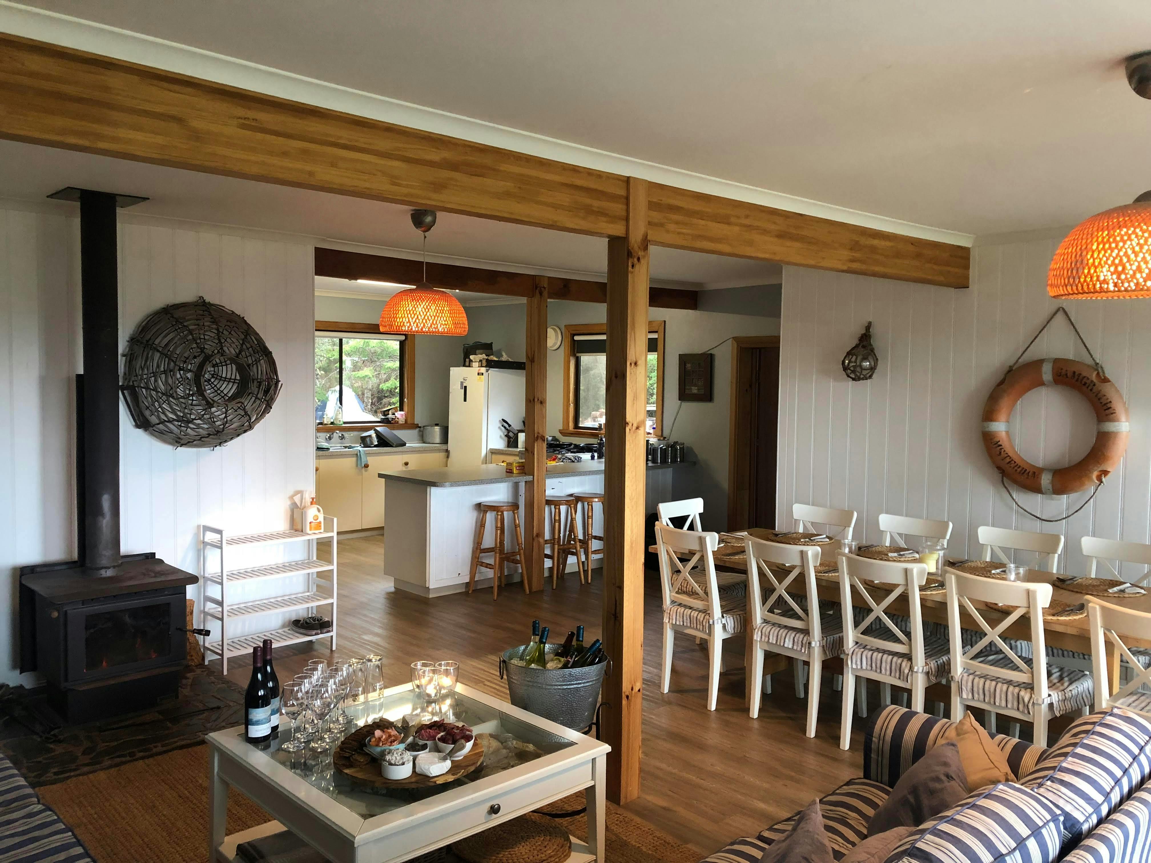Our private accommodation on the waterfront at Ansons Bay - The Bay of Fires Pack-Free Walk