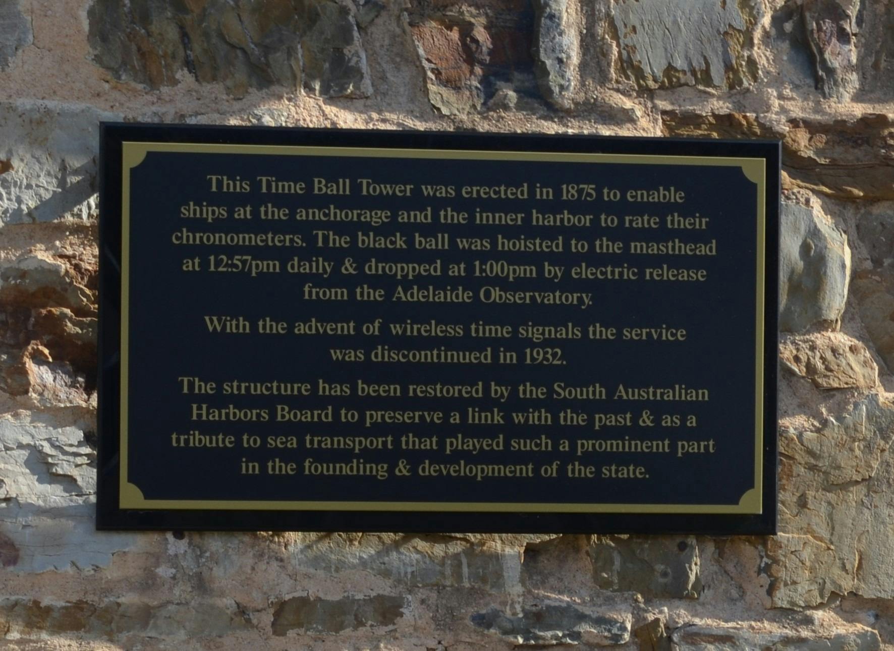 Semaphore Timeball Plaque