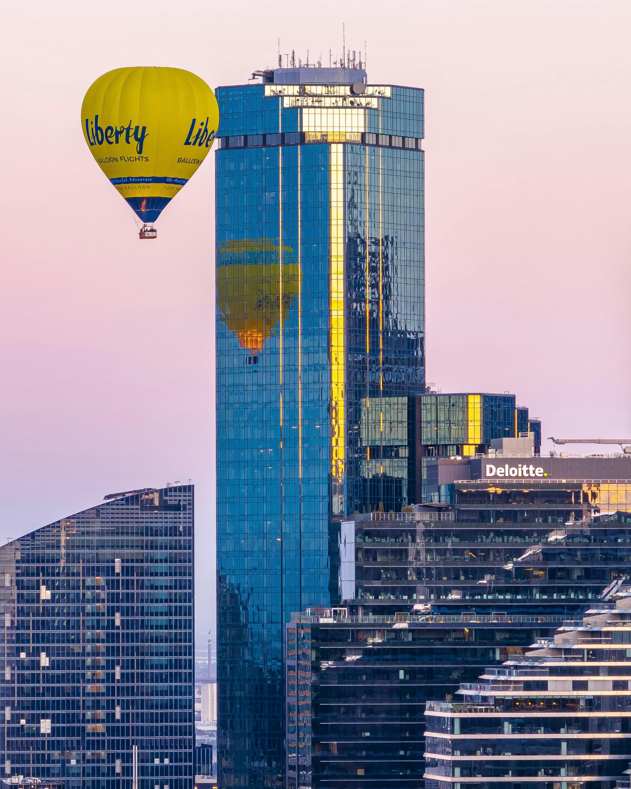 Views of Melbourne with balloons