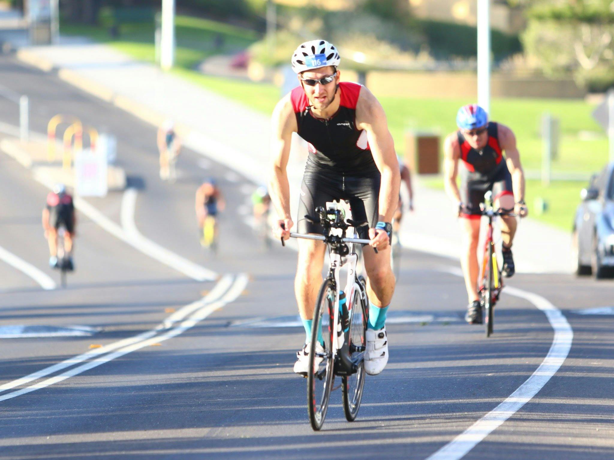 Cyclists on the course