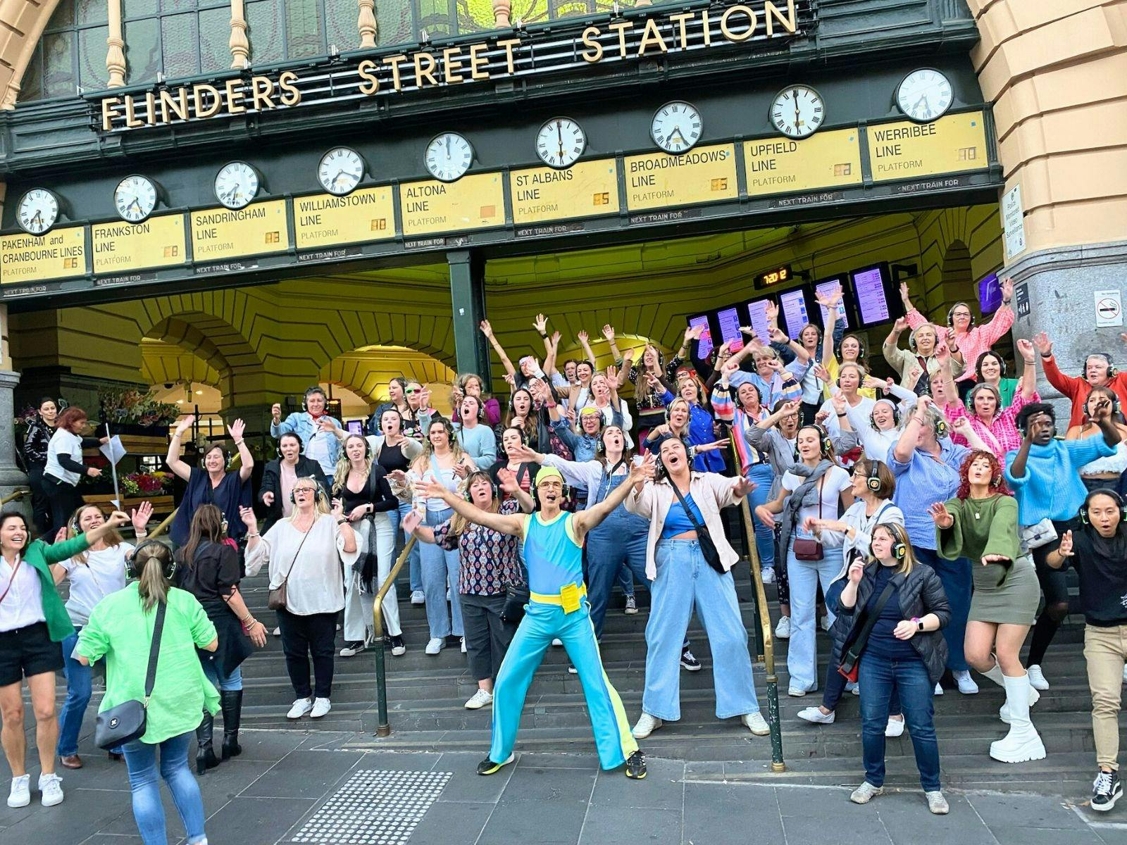 Guru Dudu Silent Disco Walking Tour, Whatson Melbourne, SilentDisco, Flinders St Station