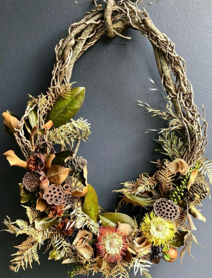 Botanical Christmas Wreath, Weaving, Workshop, Art Class, Christmas Craft