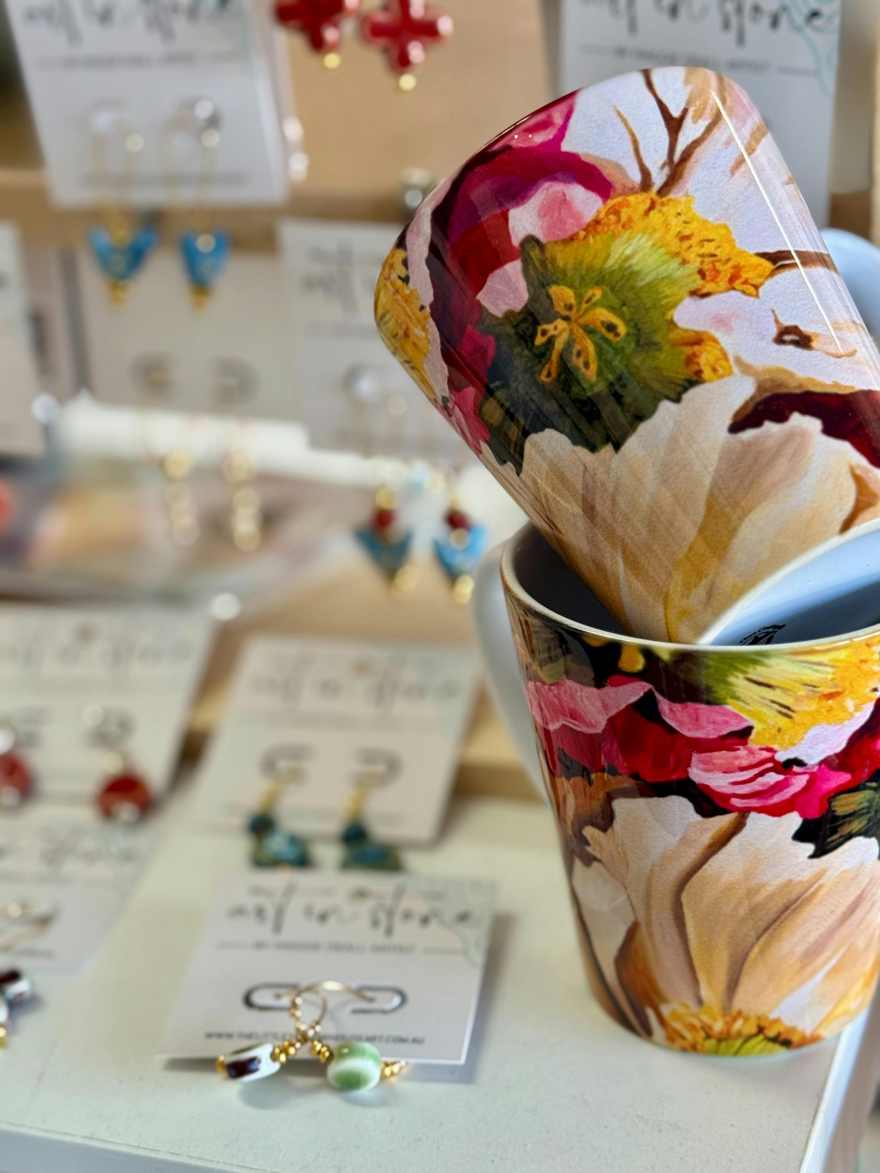 Jewellery and products inside the gallery