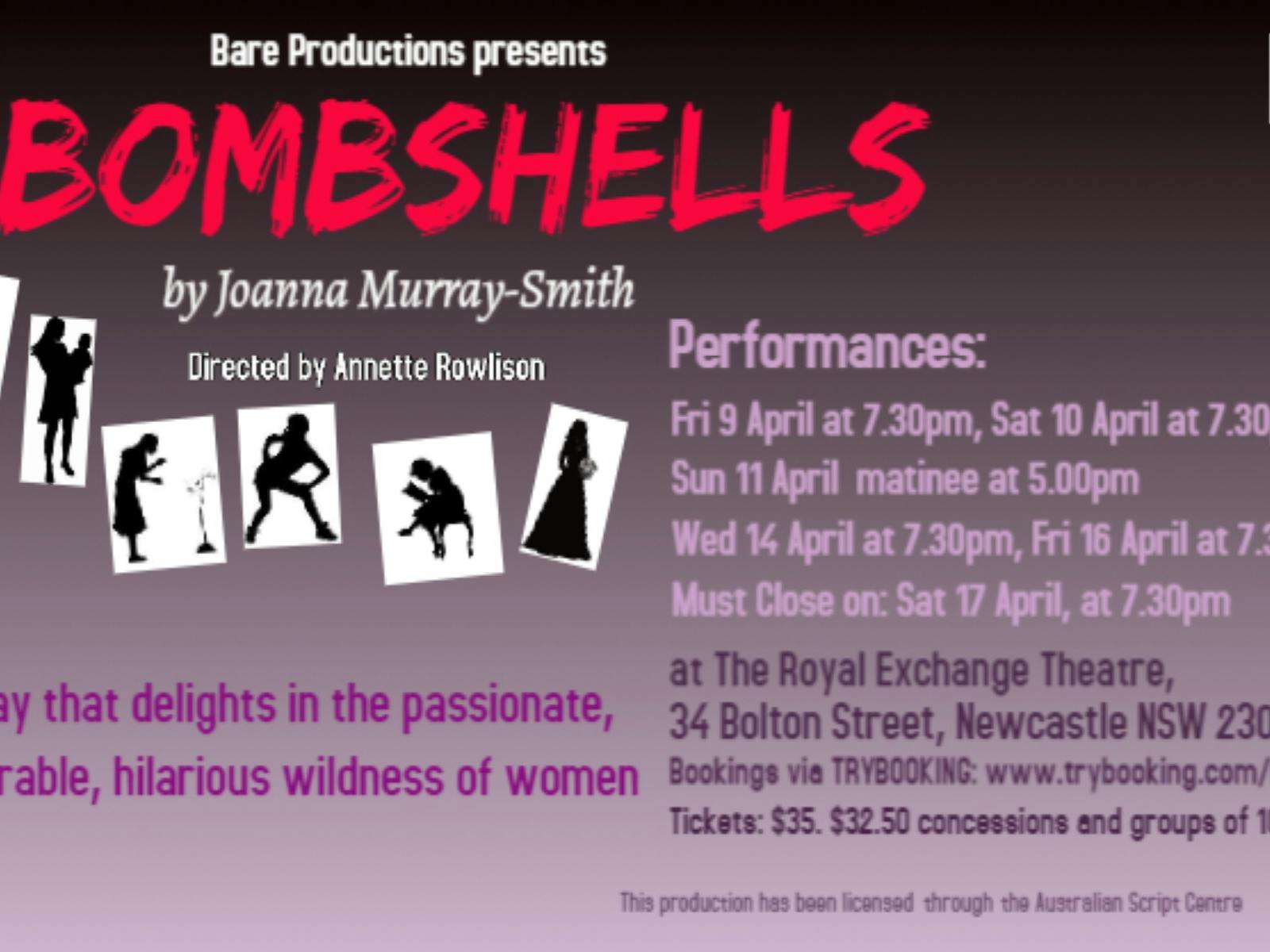Poster for Bombshells at Royal Exchange Theatre, Newcastle in April 2021