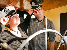 The wheelhouse on the top deck provides commanding views.