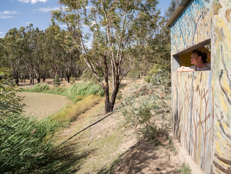 Bird hide at the Narrandera Wetlands