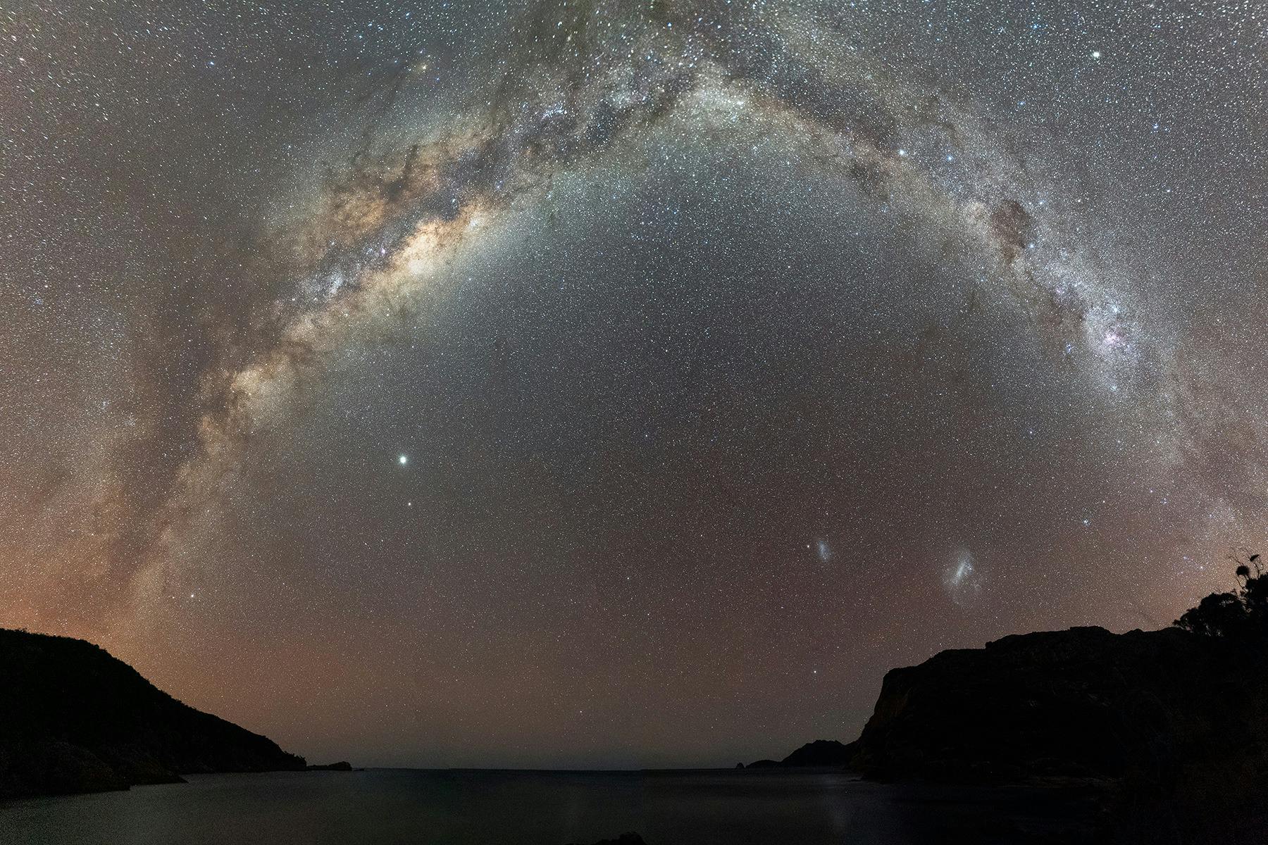 The Milky Way dominates the night sky in Tasmania's winter months