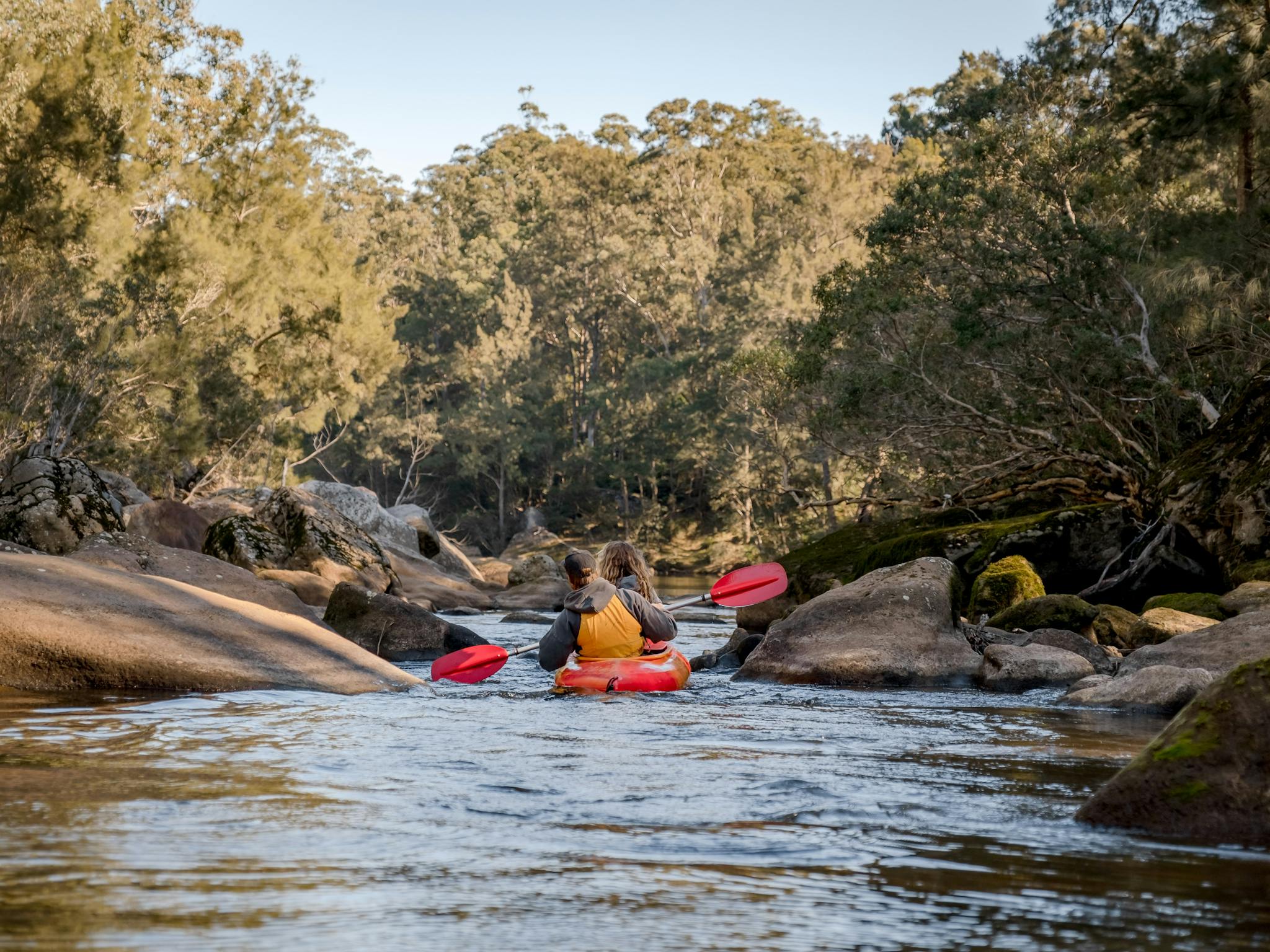 As you meander down the Kangaroo River there are several small rapids to adventure through.