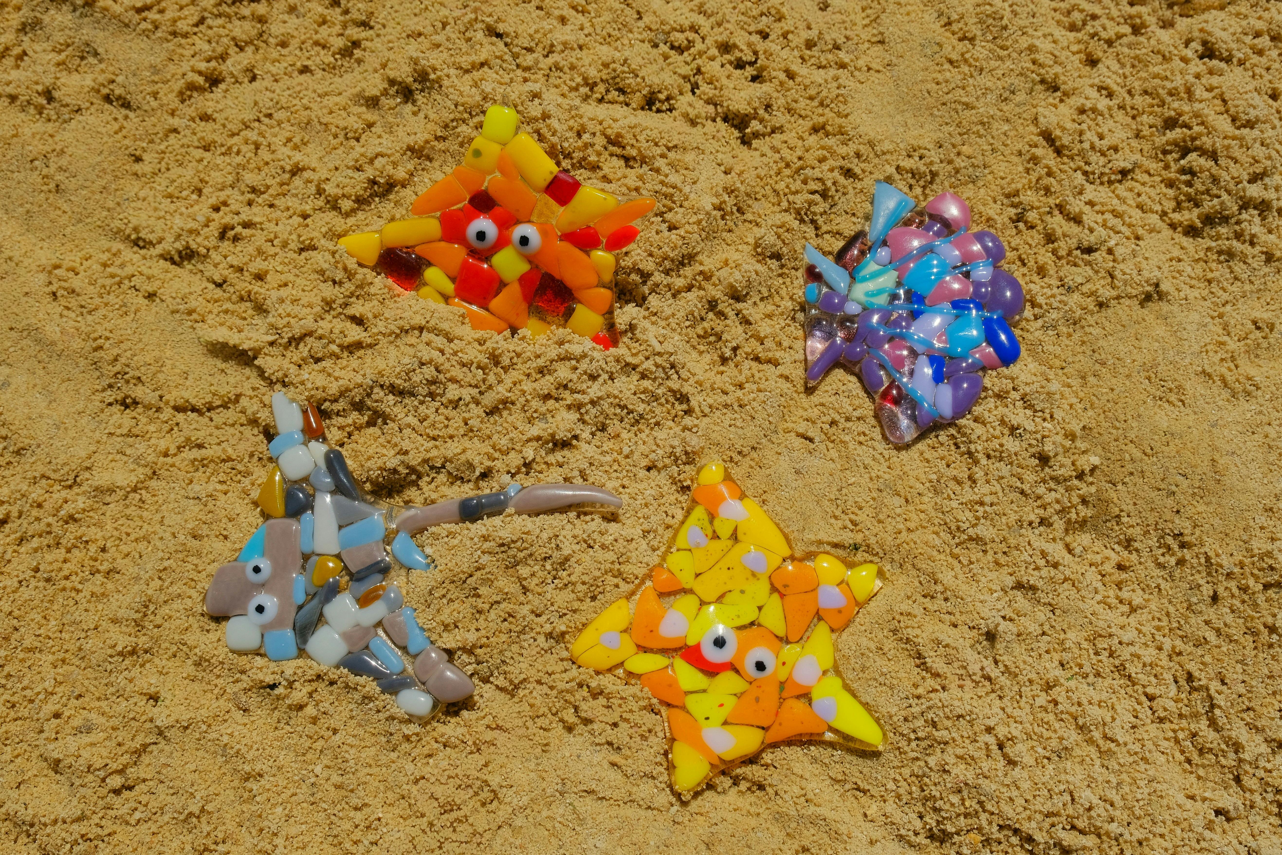 Fish made from glass scraps