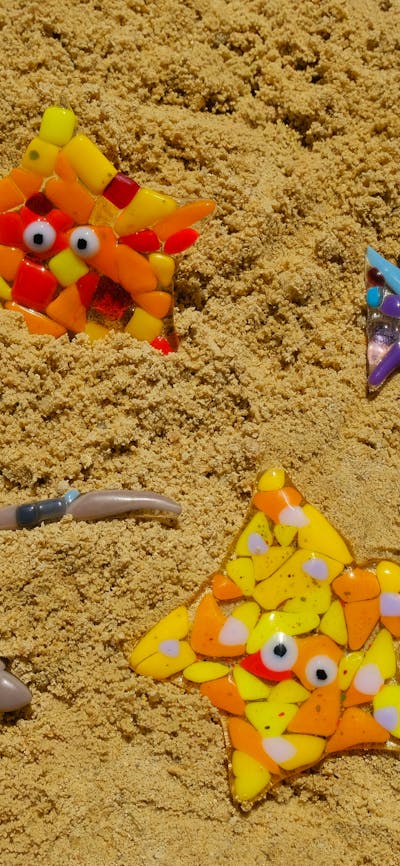 Fish made from glass scraps