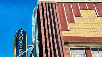 realistic oil painting of Tourist Hotel pub in Queanbeyan