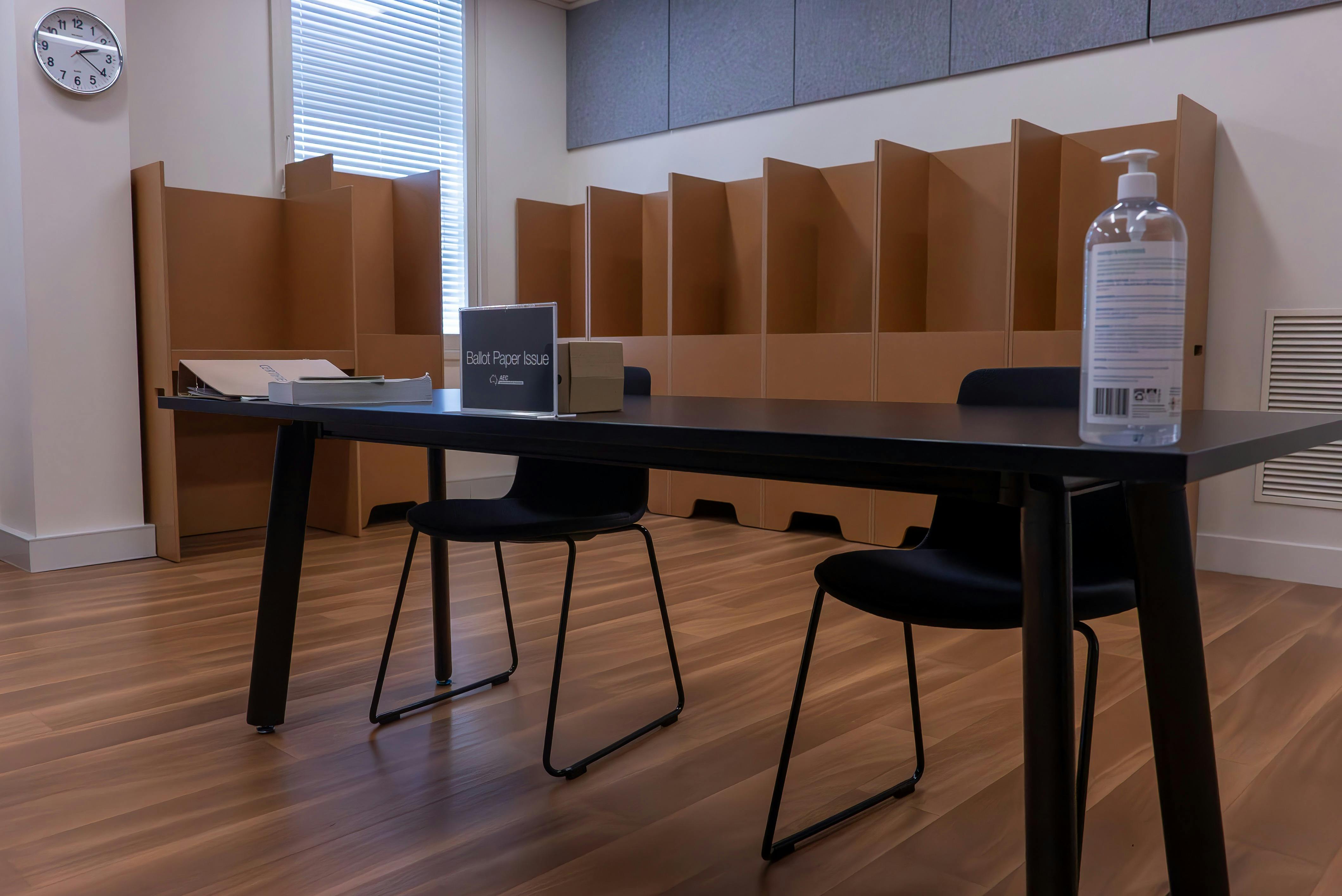 Polling place set up for students to vote