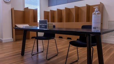 Polling place set up for students to vote