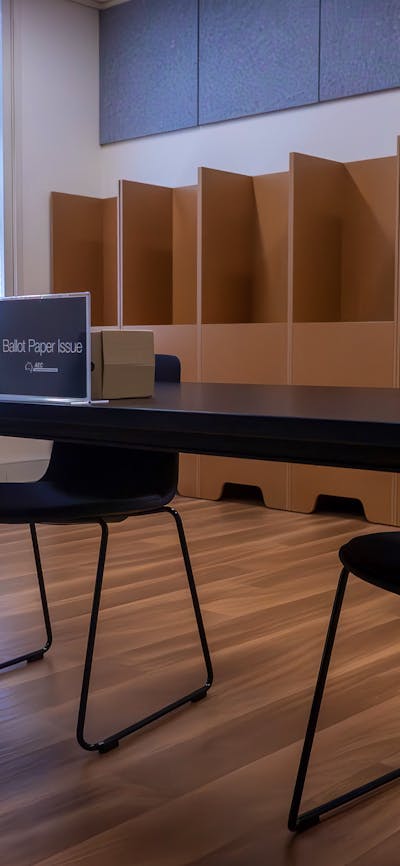 Polling place set up for students to vote