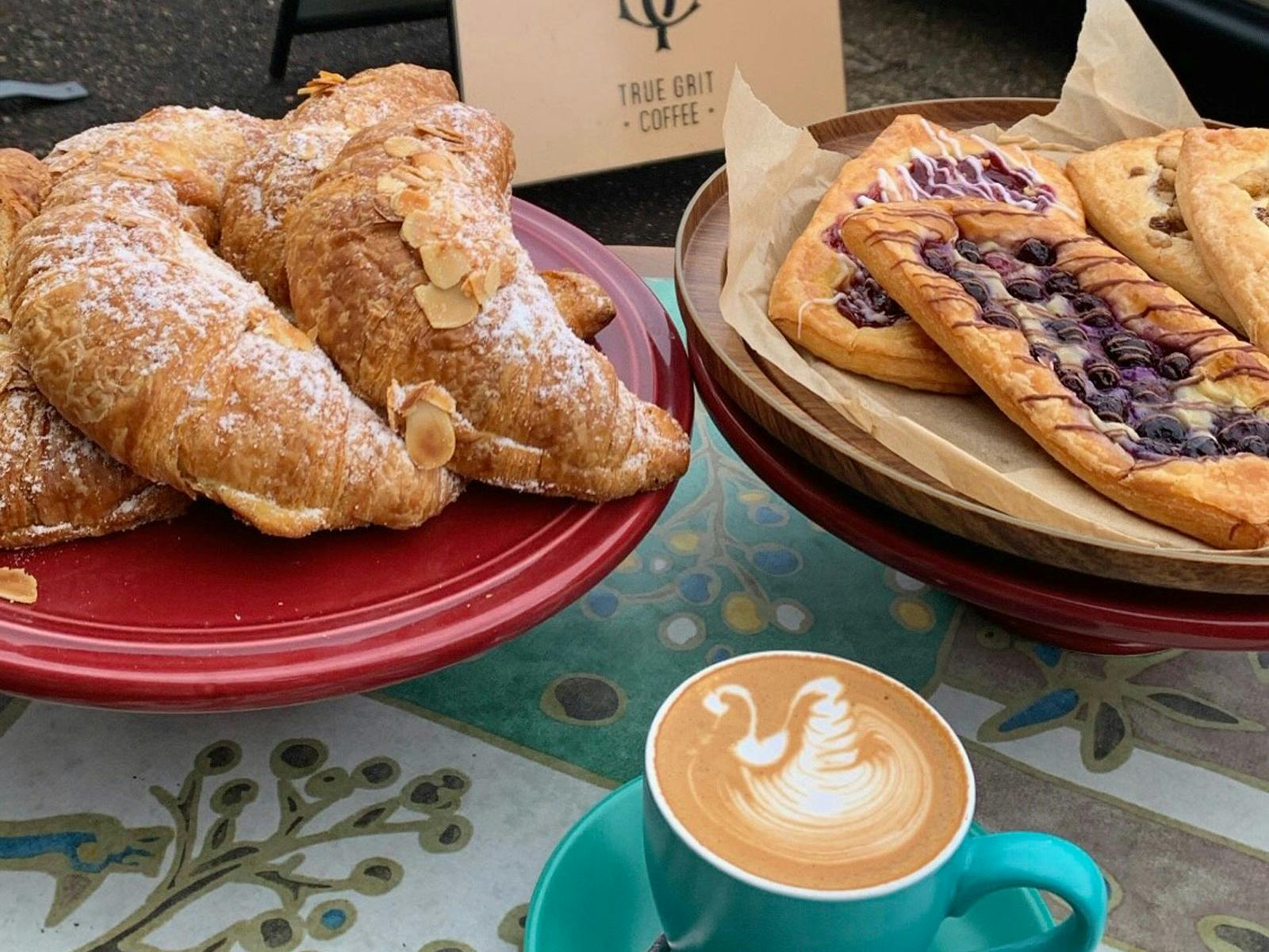 Croissants, Pastries and coffee Croissants, Pastries and coffee
