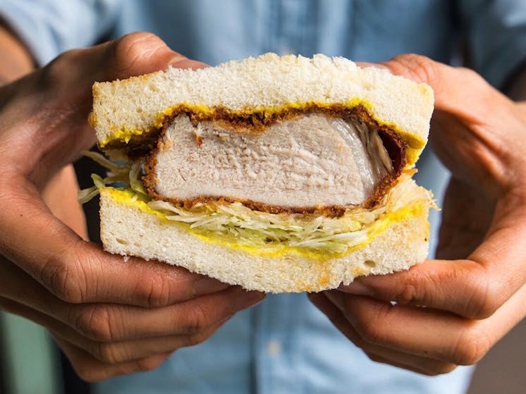 Pork katsu sandwich, Café Kentaro