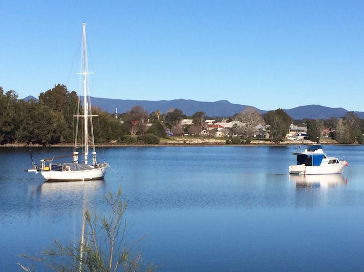 Moruya township on the Moruya River