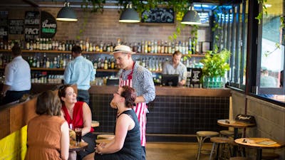 Staff helping customers