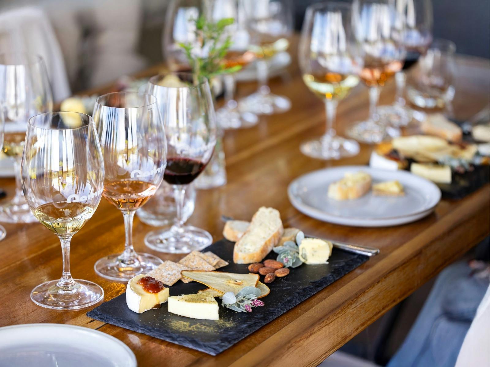 Native Tasting Plate with three glasses of wine