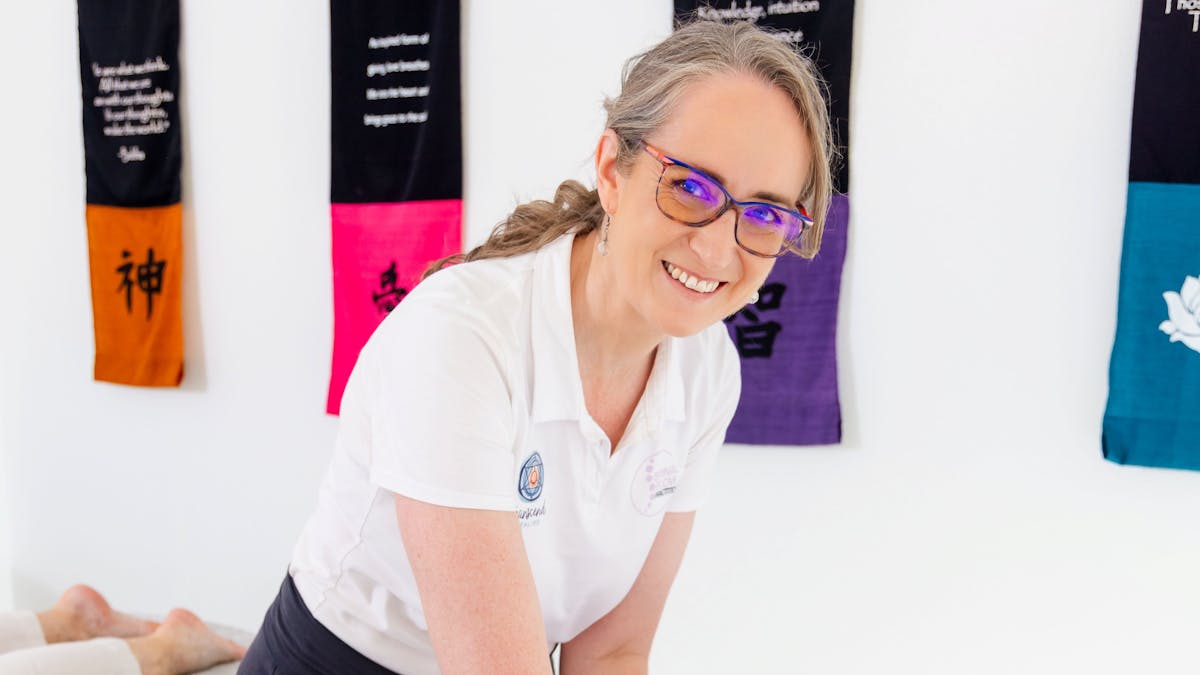Angela with a Spinal Flow Client