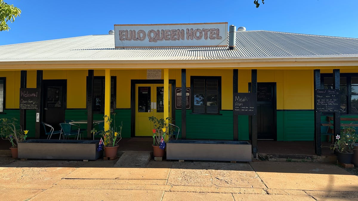 Our hotel- painted in Australian Colors