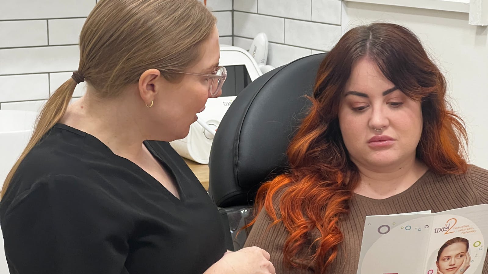 Georgie Kurzyp discussing treatment options