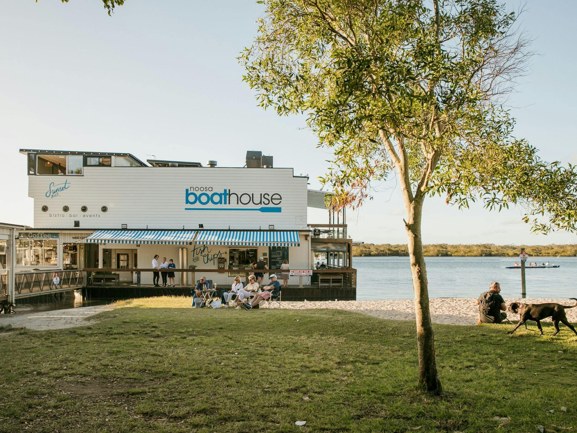 Noosa Boathouse sits right on the Noosa River