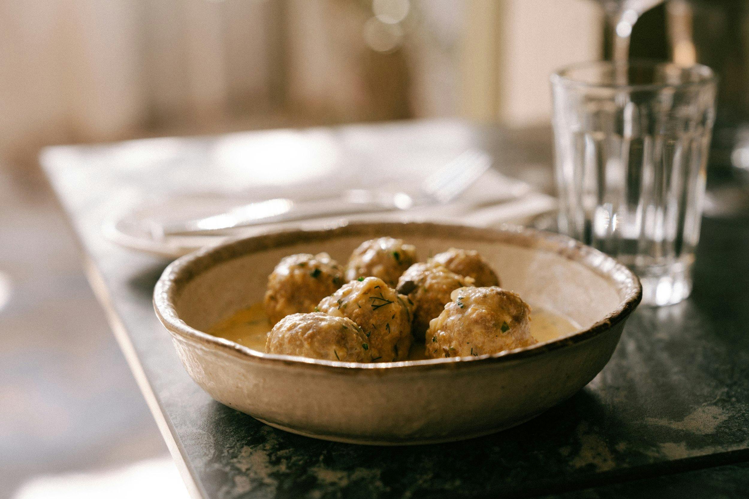 LAMB KEFTEDES | Braised meatballs, parsley, dill, avgolemono