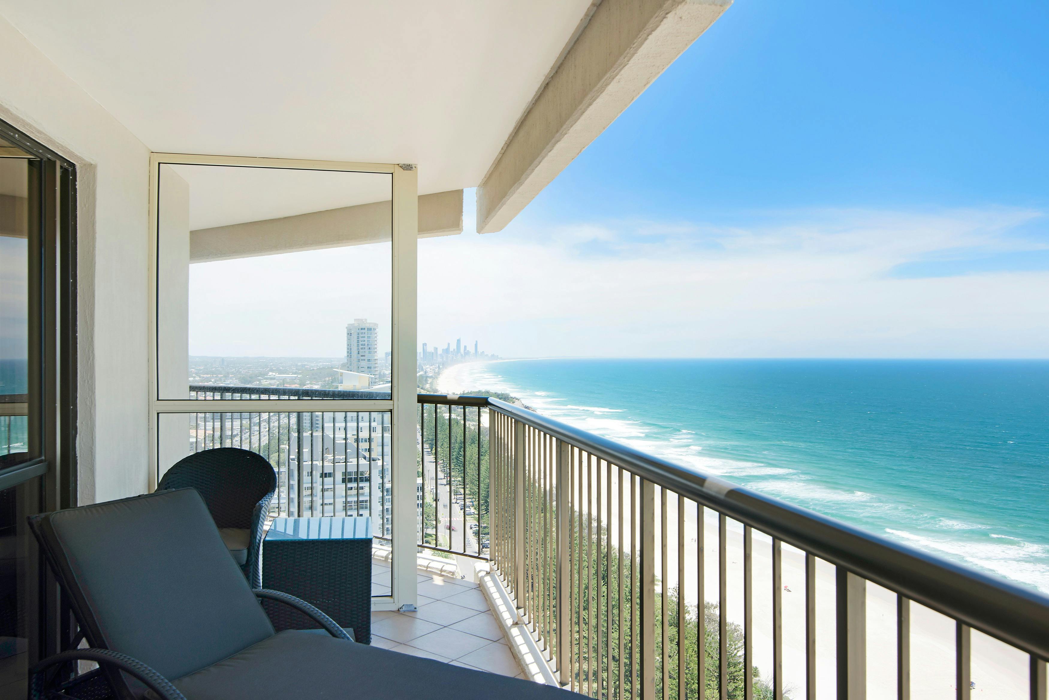 Stunning ocean views from your private balcony with outdoor furniture