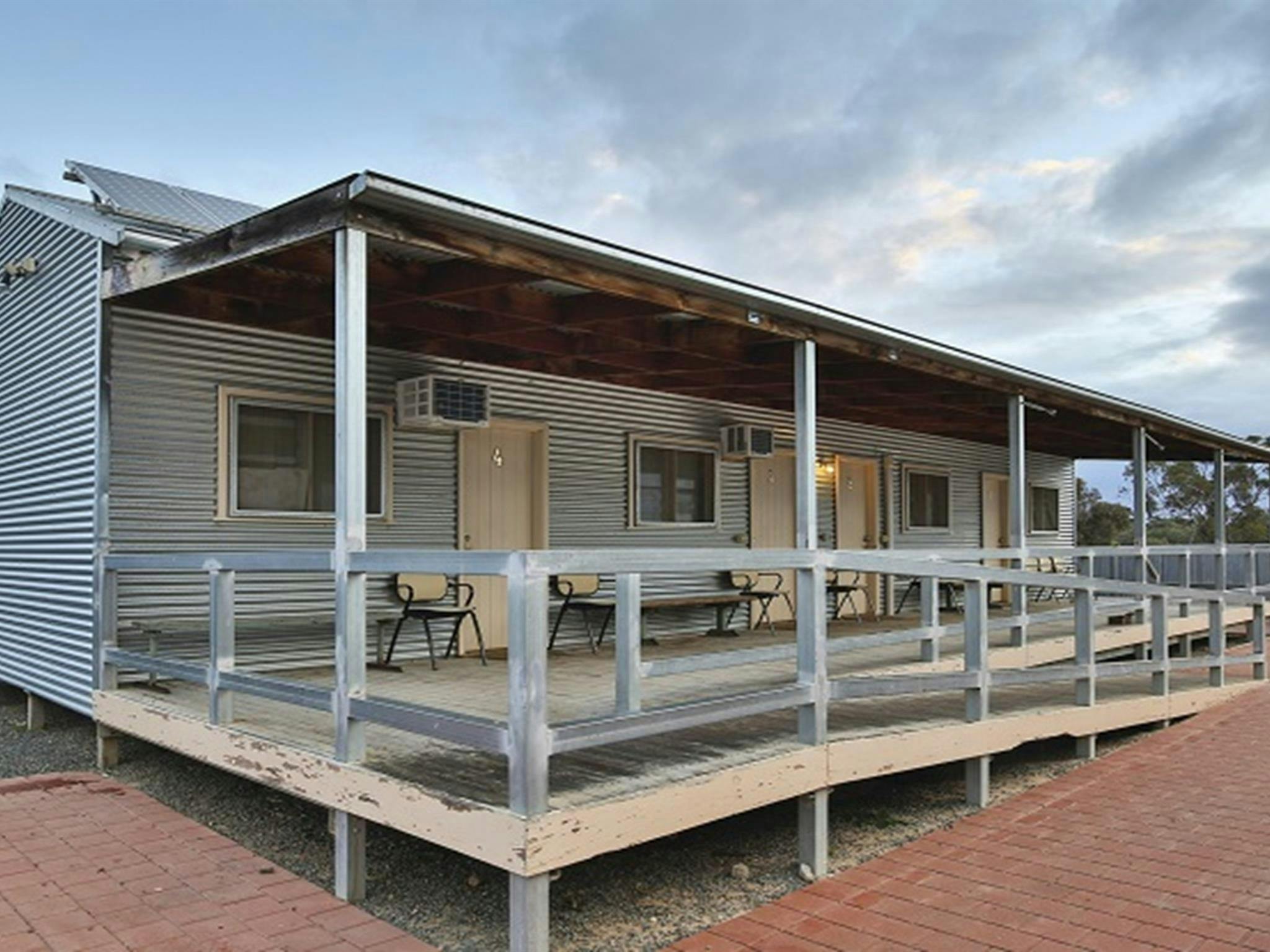 Exterior of the Shearers' Quarters accommodation, Mungo National Park. Photo: Vision House
