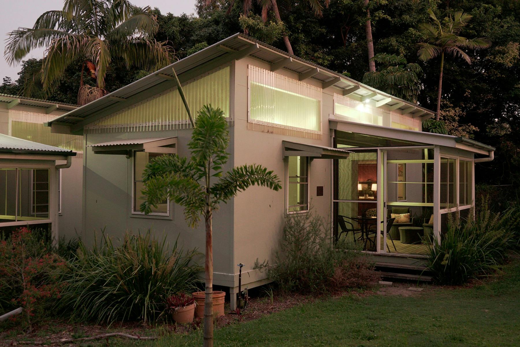 Cabin 1, one of three identical cabins that sleep four people