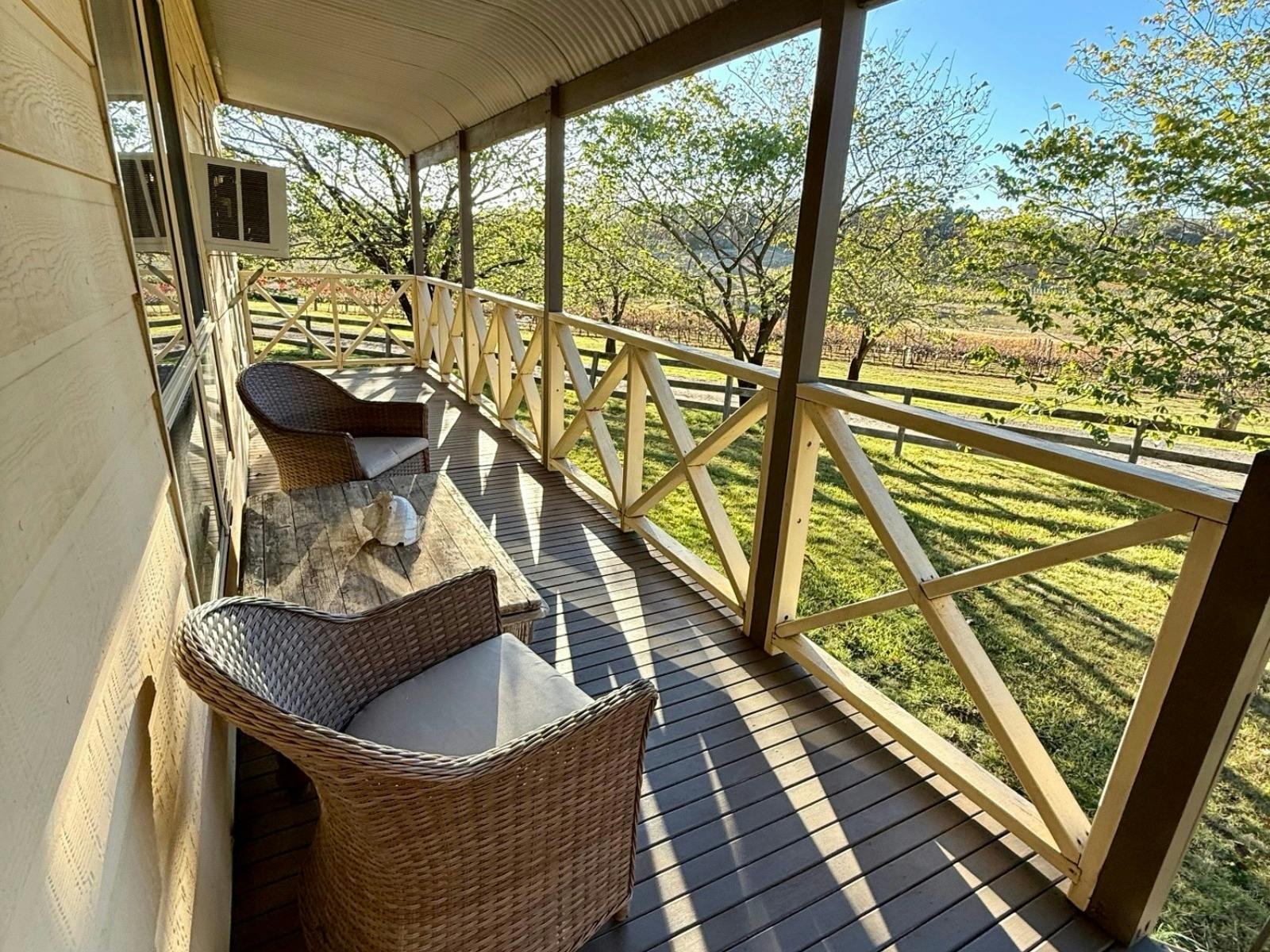 Armchairs on balcony