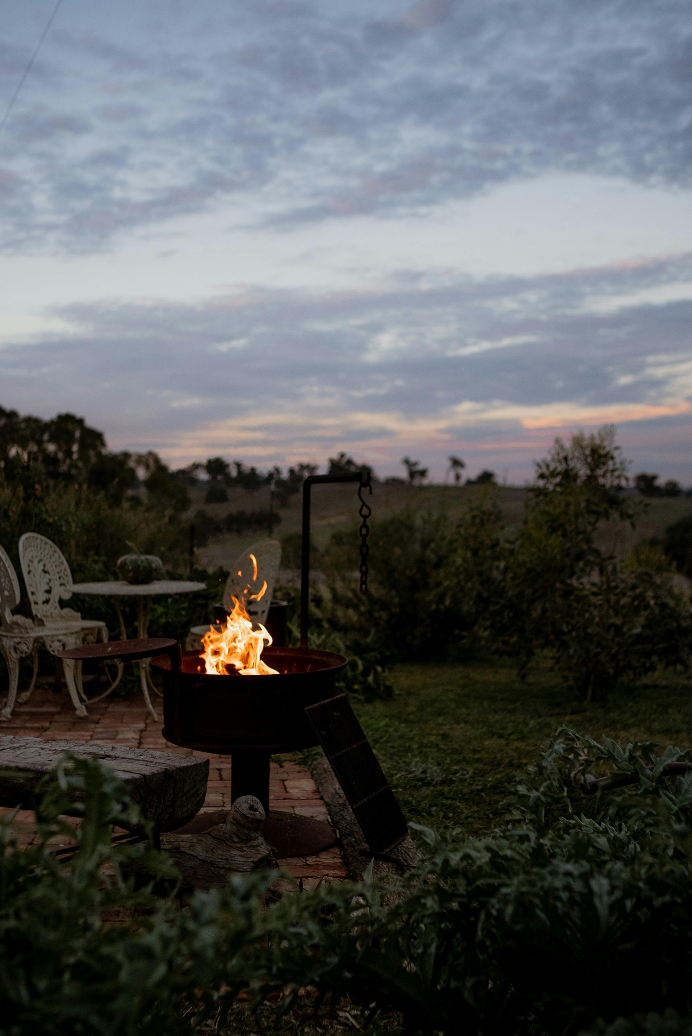 Guests enjoy to light up the fire pit in the winter months