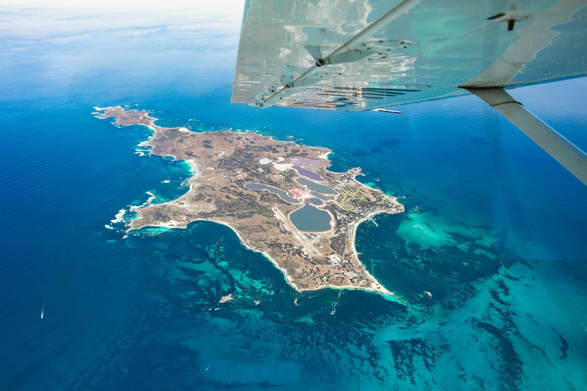 Aerial view of Rottnest Island with Skydive Geronimo