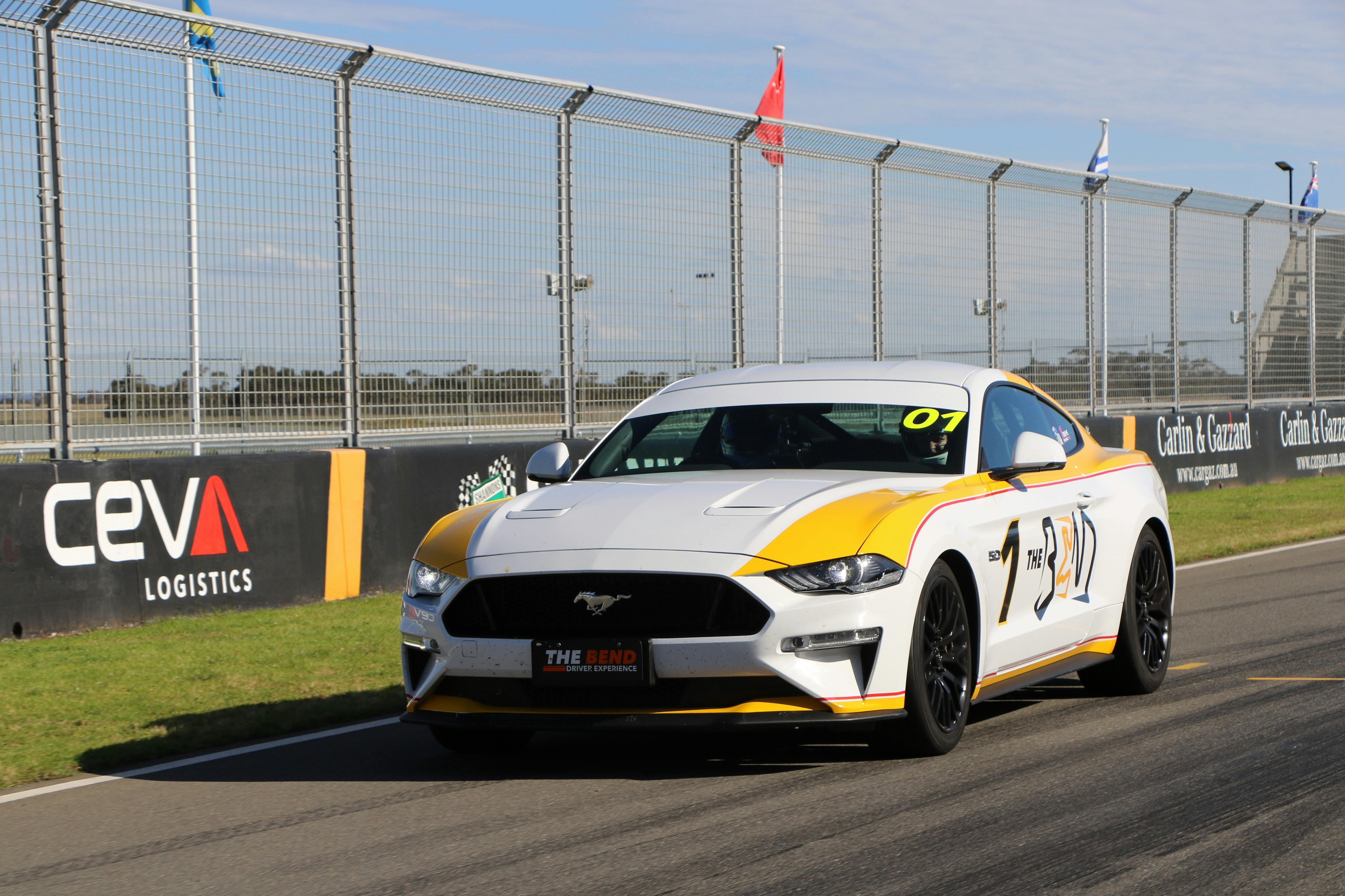 V8 Mustang on track