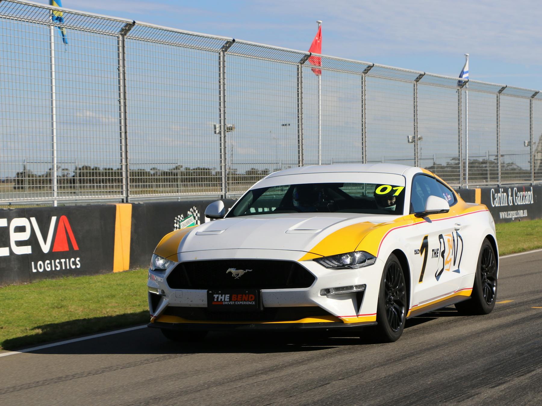 V8 Mustang on track
